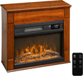 HOMCOM Chimenea eléctrica, 1000W/2000W Efecto Llama 3D 6 Colores Marrón