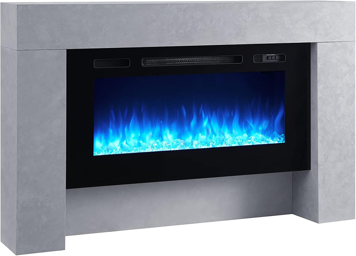 BALDERIA Hornos chimenea, Chimenea eléctrica Herkules de pie, Gris hormigón