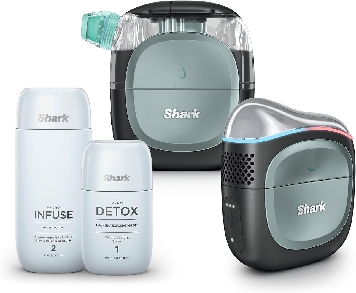 Shark Dispositivos y cepillos de limpieza facial, FacialPro Glow At Home Hydro-Powered - Sistema facial para limpieza