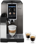 Cafetera automática Dinamica Plus - Cafetera Superautomática 24 Bebidas Titanio, De'Longhi