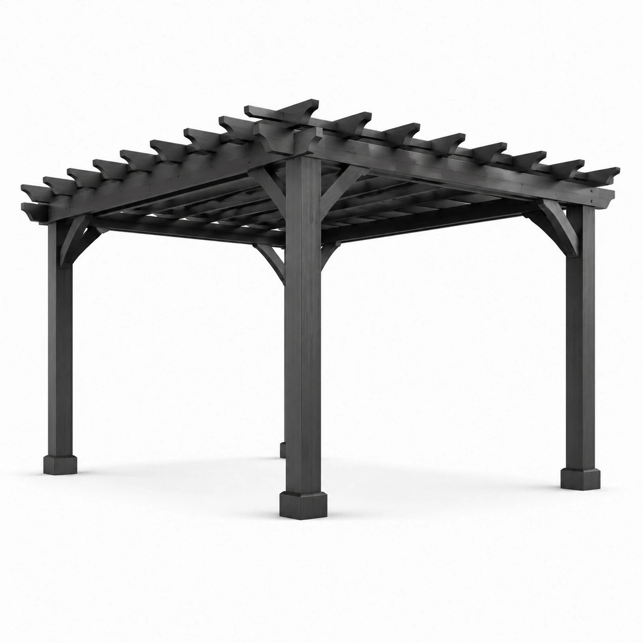 Pérgola de madera negra 300x300 cm