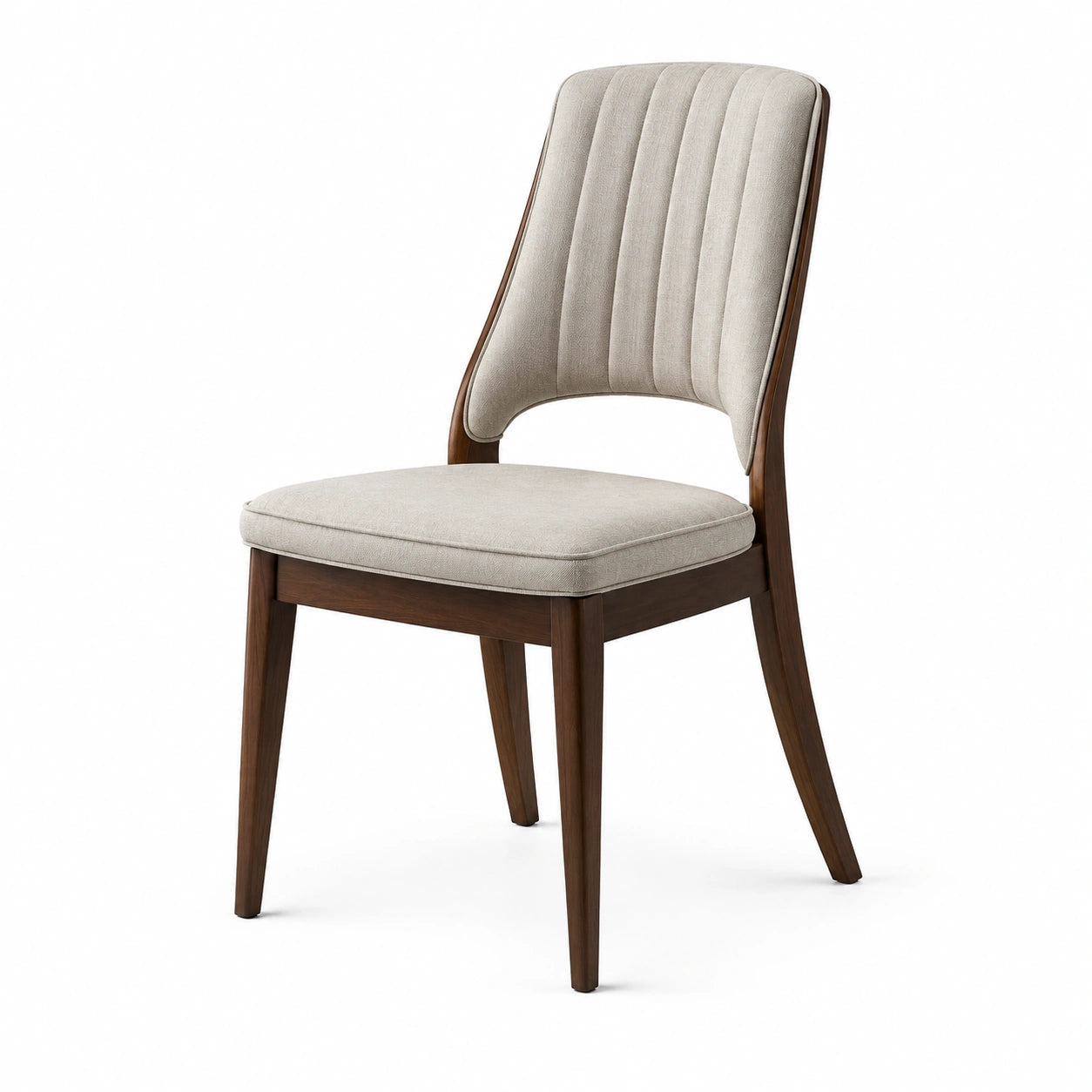 Silla de Madera y Tela Beige de 85cm