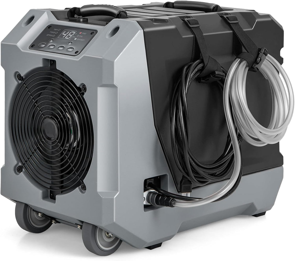 GOPLUS Deshumidificador, de aire 85 L/día, 350m³/h, Deshumidificador profesional con descongelación automática, temporizador 24H, manguera de drenaje