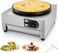Chensyo Crepera, Crepes Maker 3000 W, plancha eléctrica para crepes con placa antiadherente de 40 cm, acero inoxidable de hierro fundido, temperatura