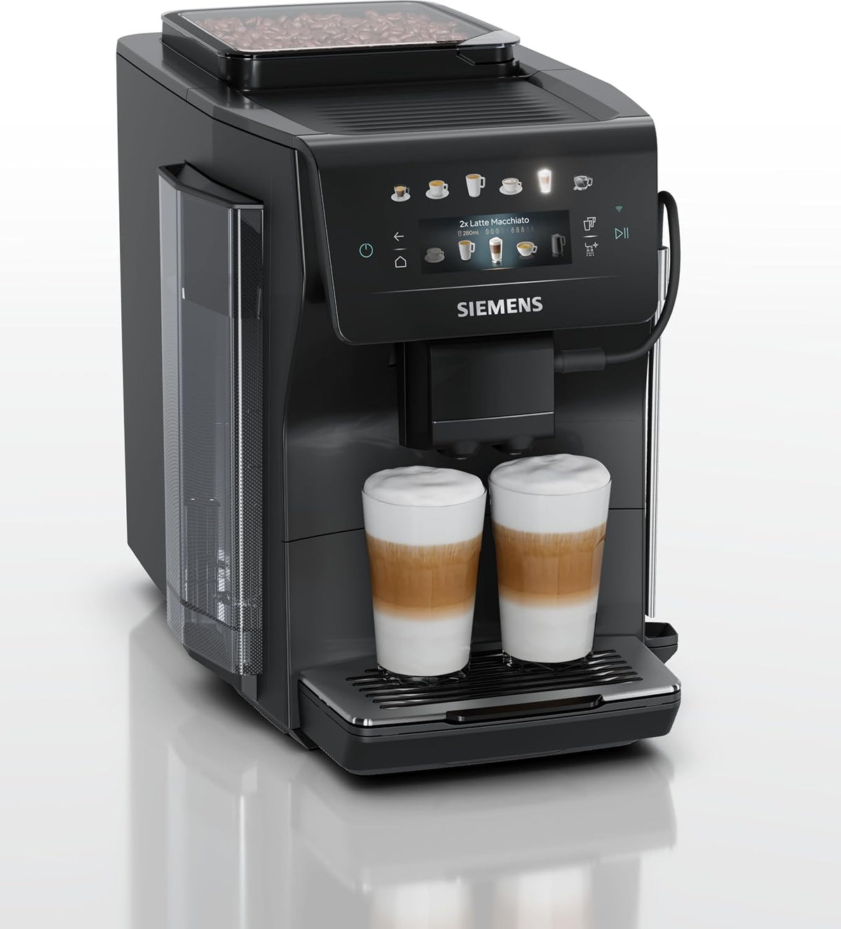 EQ600 de SIEMENS, cafetera automática, cafetera superautomática iAroma, TP601E09, negro, >40 bebidas
