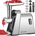 AAOBOSI Picadoras de carne, Picadora De Carne, 3-EN-1 Picadora De Carne Eléctrica [3000w Max] Con 2 Cuchillas, 3 Placas De Corte De Acero Inoxidable
