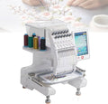 BDJSN Máquinas de coser básica, Máquina de bordar automática de 1000 rpm, máquina de coser por computadora de un solo cabezal con 12 agujas y tamaño
