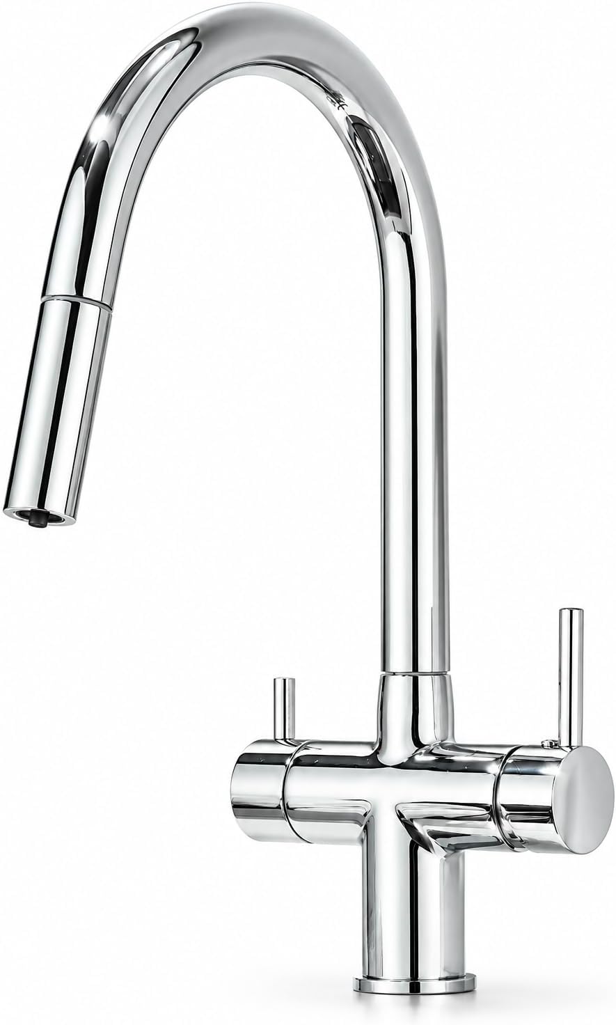Ari Grifos de fregadero de cocina táctil, Grifo de cocina de tres vías para filtro de agua con caño de agua adicional filtrado con caño extraíble con