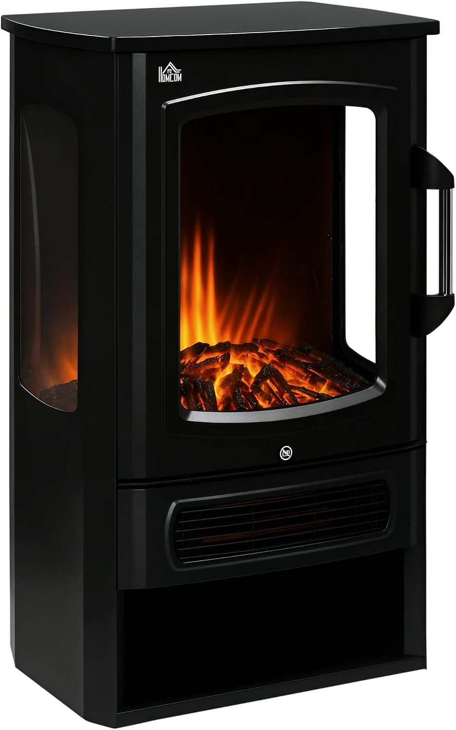 Chimenea eléctrica HOMCOM, LED con Efecto Llama Negro 44.5x32x74cm