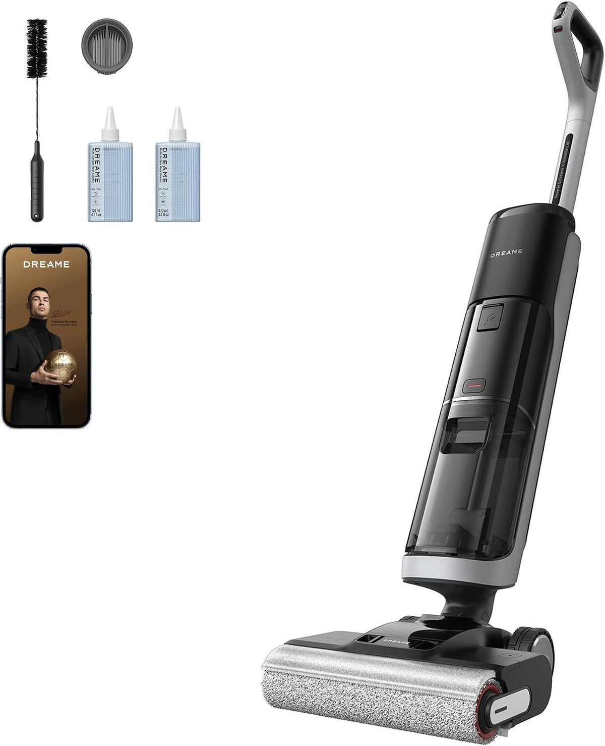 dreame Aspiradoras vertical, H14 Pro Aspirador en Seco y Húmedo, Alcance 180°, Autolimpieza 60°C