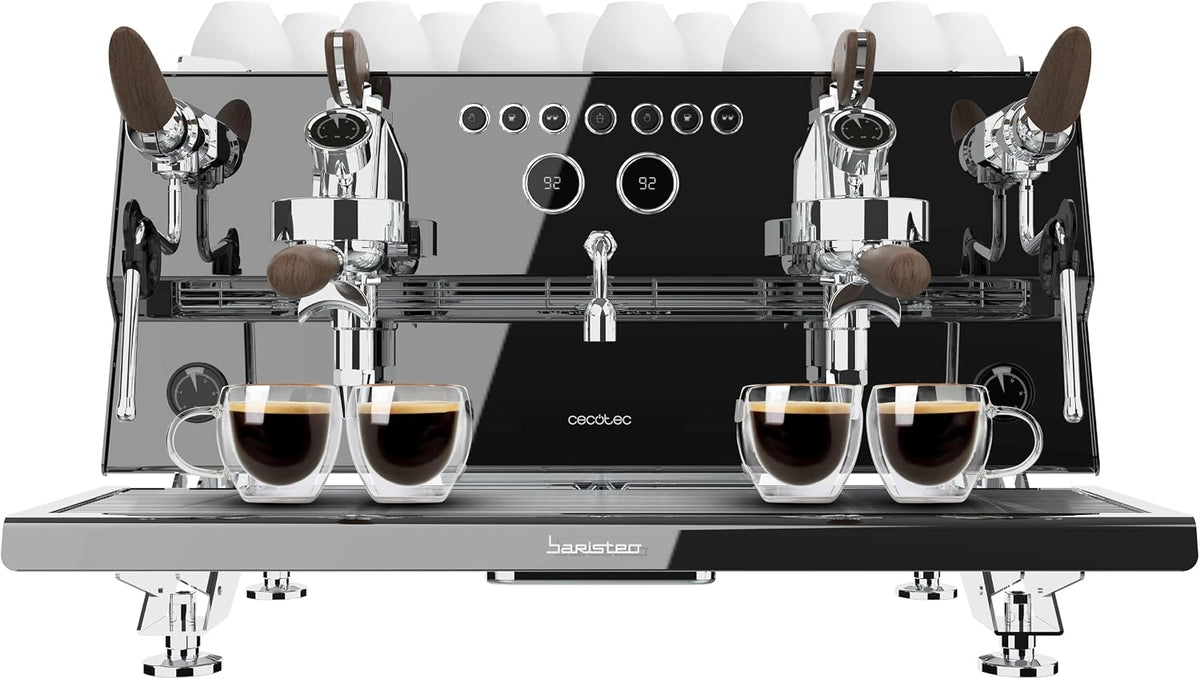 Cecotec Máquinas de café espresso a vapor, Cafetera Express Barista Baristeo Gastro Dark. Bomba Rotatoria 9 Bares, Caldera 10.5L, Sistema E61, Control