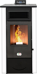Hornos chimenea Estufa de pellet modelo Canada de 14Kw, eficiencia 89 %, calienta hasta 130m², 15 hrs. de autonomía, 5 velocidades, 5 niveles de