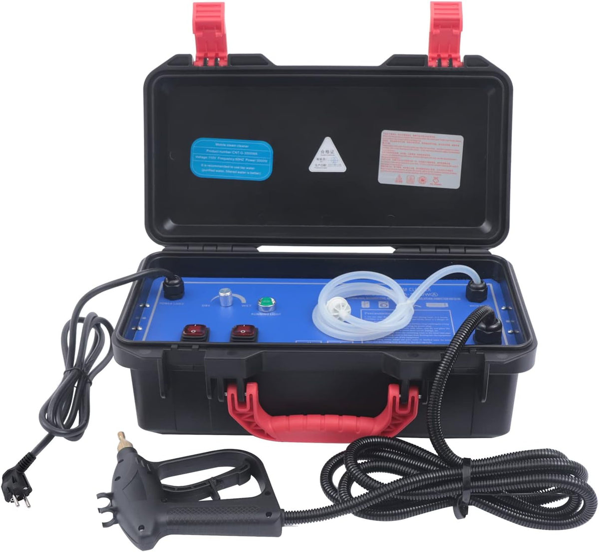 Genérico Limpiadoras de vapor, Limpiador de Vapor Profesional de 3000 W, 220 V, Foco de Vapor portátil con 5 Bares de presión y 130 °C para Coche