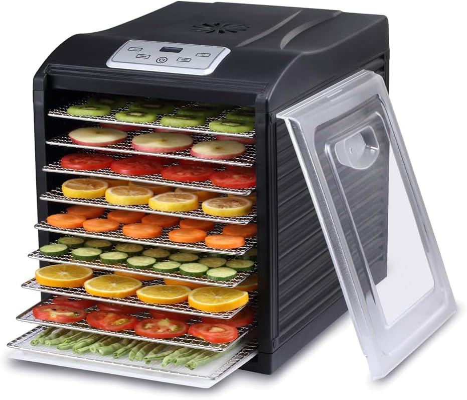 Deshidratador Bio Chef, de alimentos BioChef Arizona Sol 9 bandejas, Pantalla digital, temporizador, bandejas de acero inoxidable y extraíbles, sin