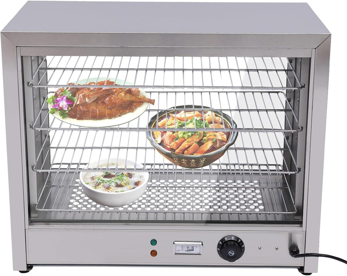 Taozhiyy Calentadores de comida, Vitrina para catering, 4 pisos, mostrador caliente, mostrador de calor, calentador de alimentos con 800 W y rango de