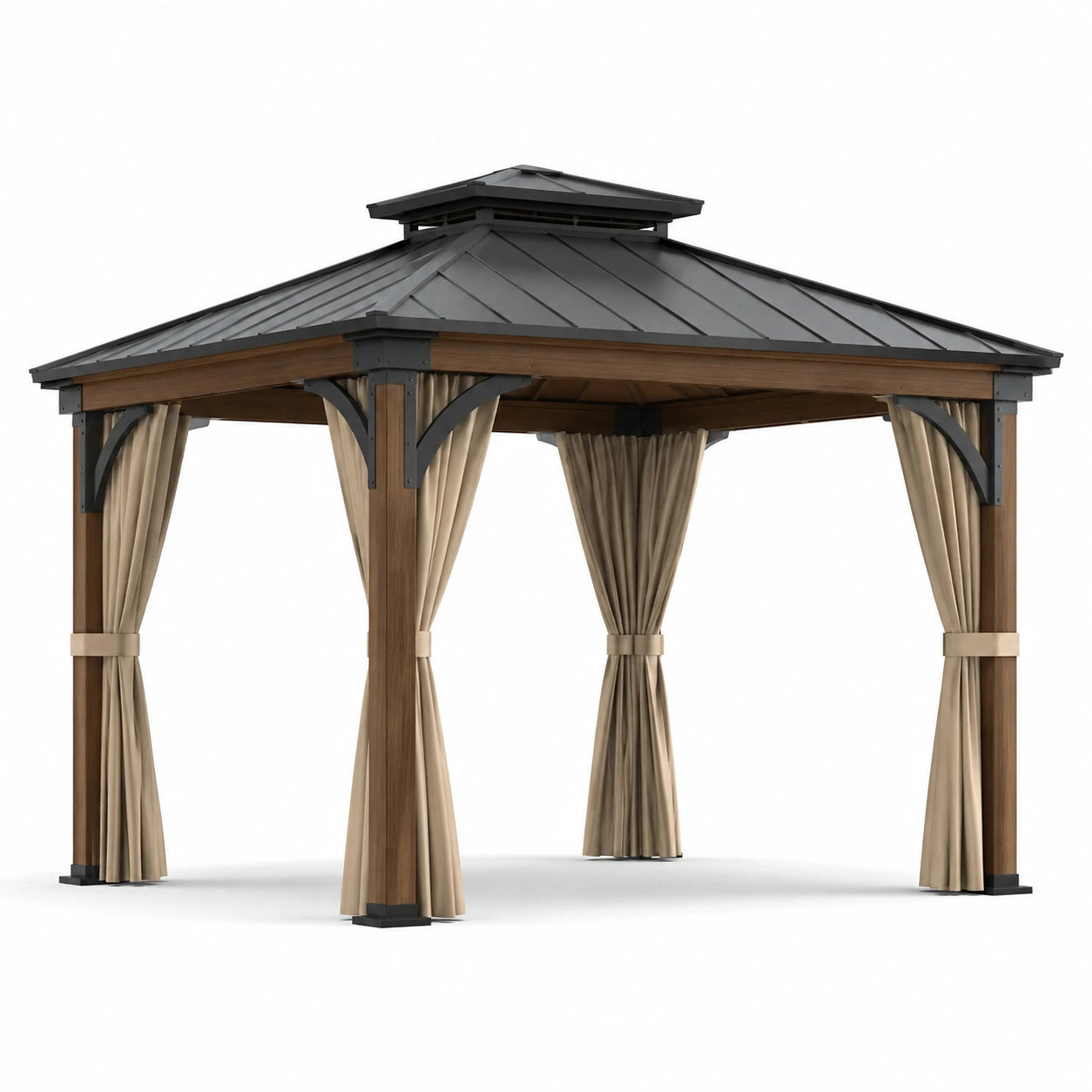 Pabellón de Madera y Metal con Techo Galvanizado 300x300x270 cm