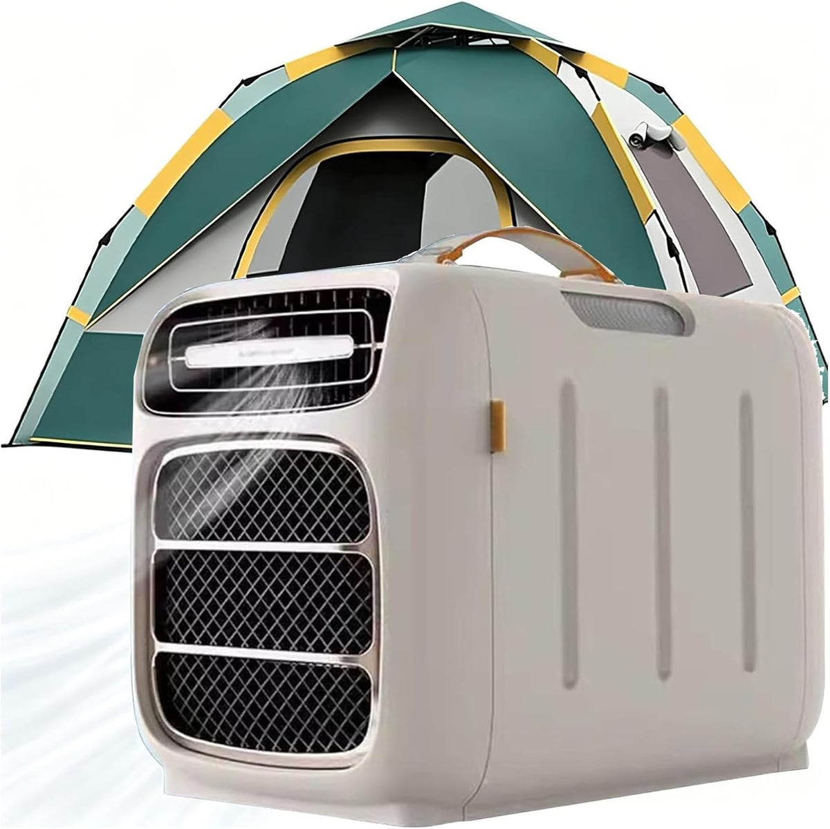 Generic Aire acondicionado portátil, portátil de 420 W, compresor silencioso <42 dB con pantalla táctil y control remoto, perfecto para autocaravanas