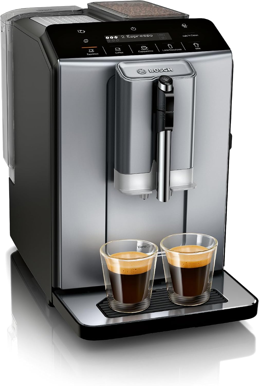 Bosch TIE20504 Cafetera automática, Cafetera Superautomática, 6 Niveles Intensidad, Acero