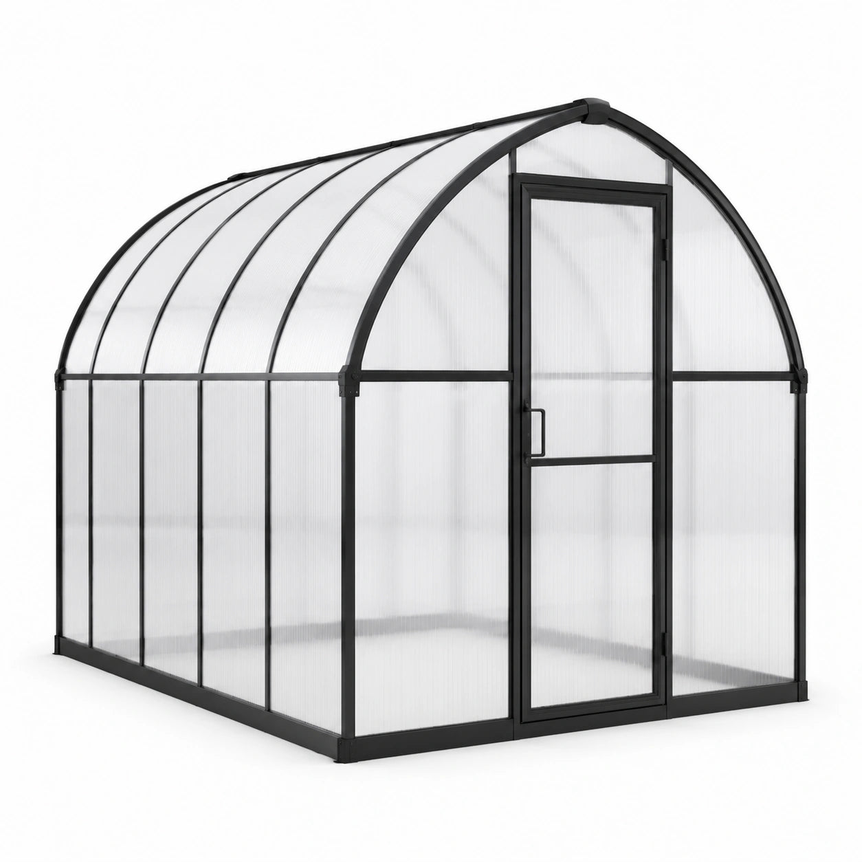 Invernadero de aluminio con paneles de policarbonato transparente 250x200x195 cm