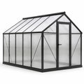 Invernadero de Aluminio con Paneles de Policarbonato Transparente y Negro