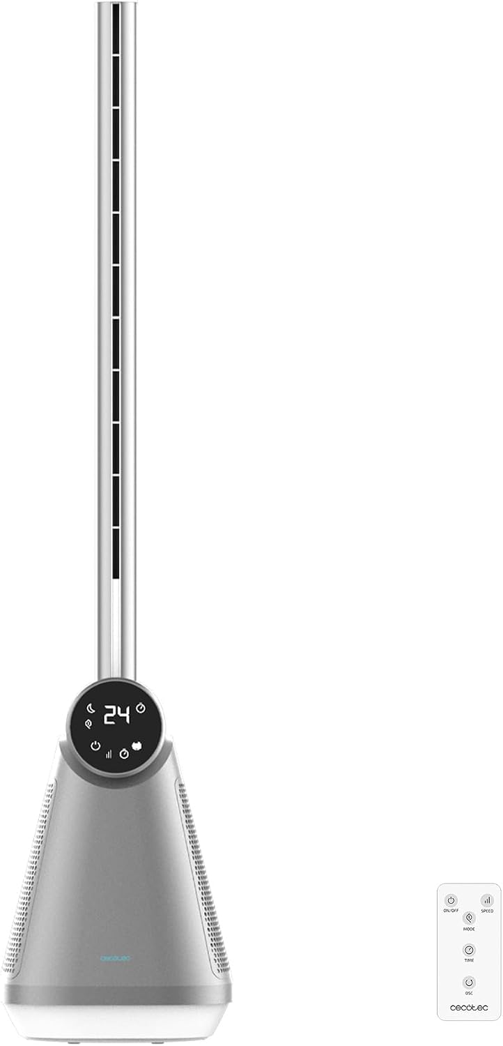 Ventilador de torre torre 9890 Skyline Bladeless Sin Aspas de 39', 50W, Pantalla LED táctil, Mando a distancia, 3 Velocidades, 3 Modos, Temporizador