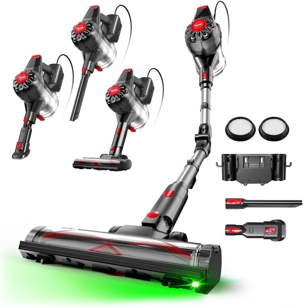Aspiradoras escoba de Zynet, Aspiradora con Cable 70KPa/600W Potente Aspirador Escoba con Cable 7M 1, 5L