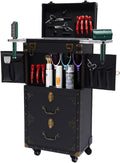 Armanyya Carros de mantenimiento, Carrito de peluquería con 3 niveles, con cerradura, caja de herramientas para salón de belleza, soporte para secador