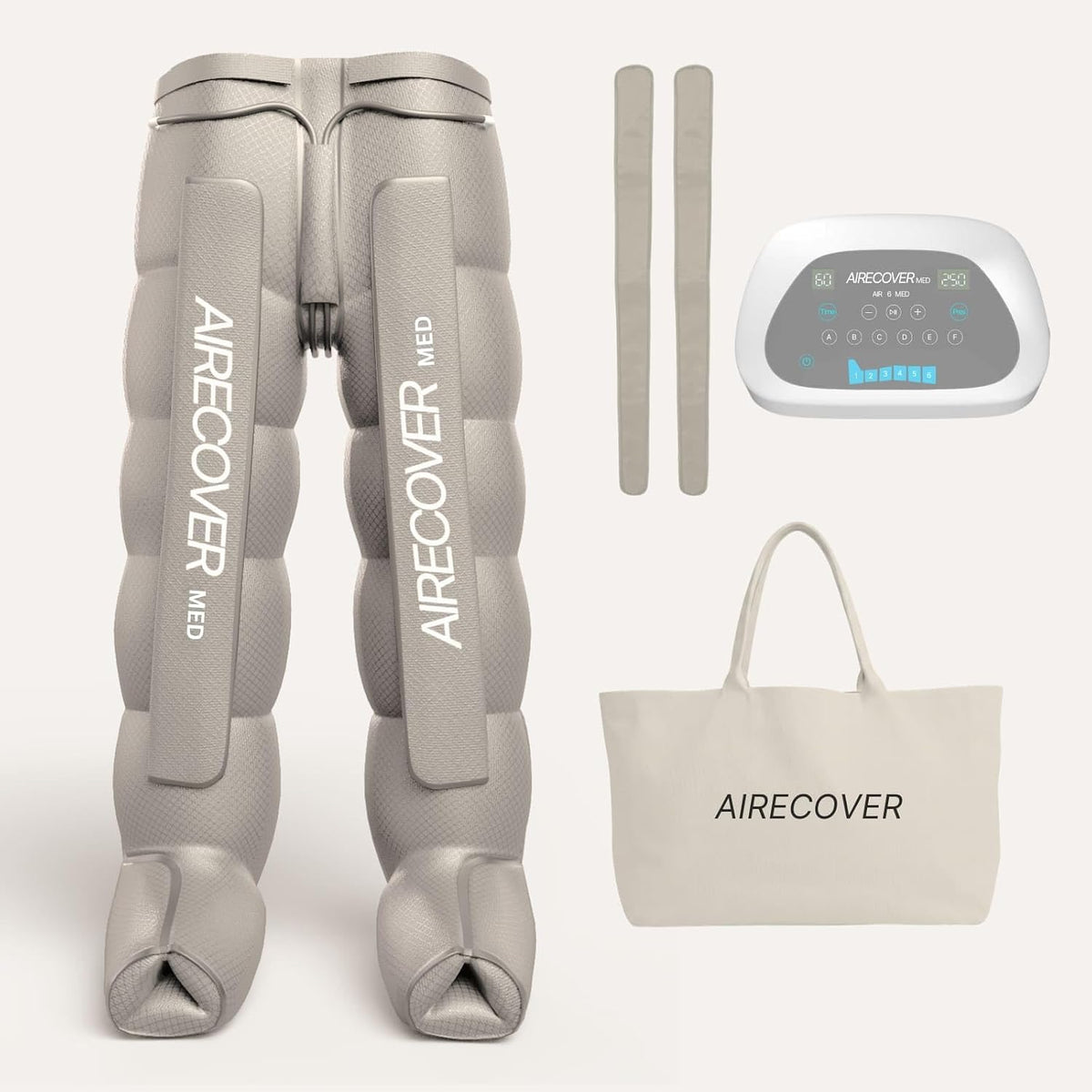 Airecover Masajeadores eléctricos para pi, MED 6 Pantalón de Presoterapia Profesional, 6 Cámaras de Aire Superpuestas, 30, 250 mmHg, Drenaje Linfático