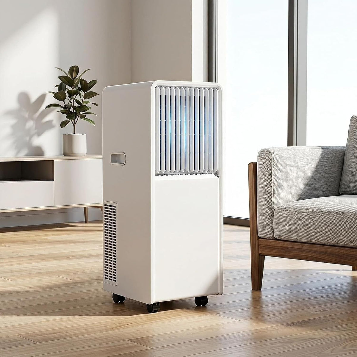 Generic Aire acondicionado portátil, Portátil 12000 BTU 3 en 1 Frio, Deshumidificador y Ventilador con Temporizador 24H, Mando a Distancia, Kit