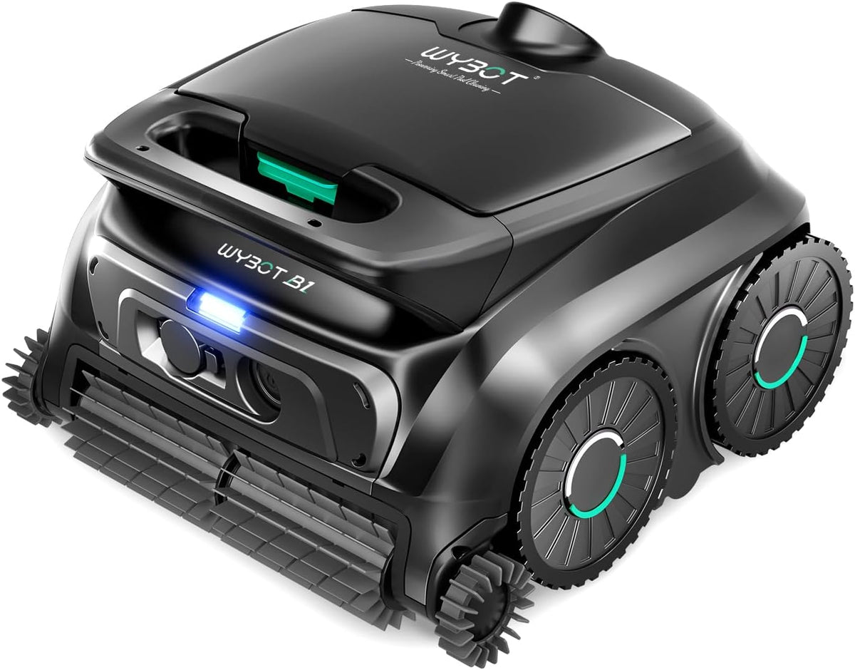 Limpiafondos automático WYBOT, B1 Robot de Piscina inalámbrico para Piscinas pequeñas, Robot de Limpieza Inteligente Ligero con Control de aplicación