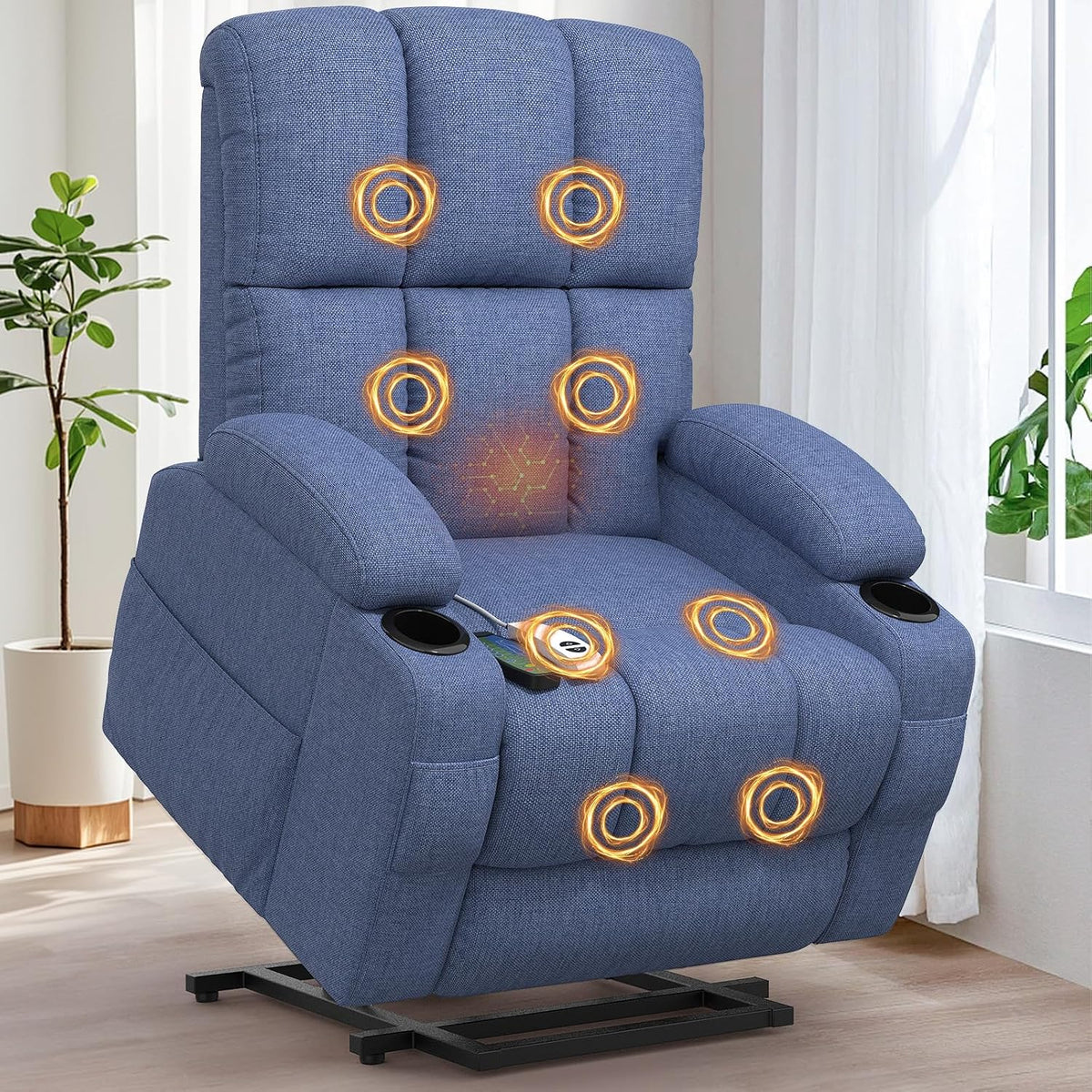 Srfzluxy Sillones y chaises longu, Sillón de relax de masaje, eléctrico, ajustable, con función reclinable, función de masaje, función de calor, tipo