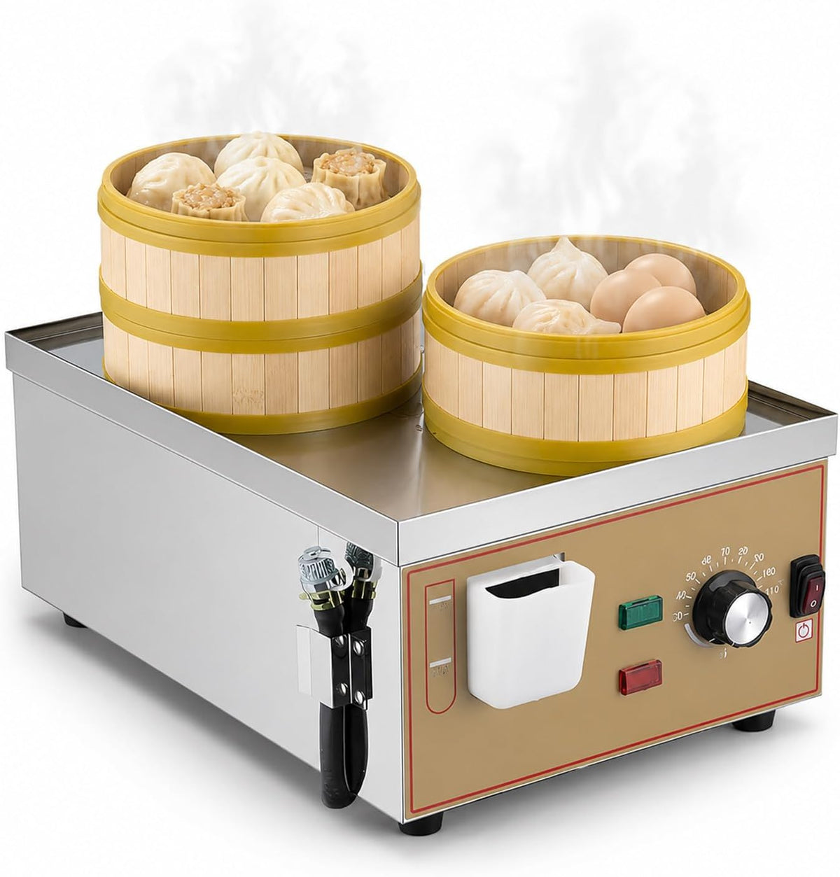 ZHIGUANYUN Vaporeras eléctrica, Vaporera Comercial Profesional para Alimentos 110V-2holes
