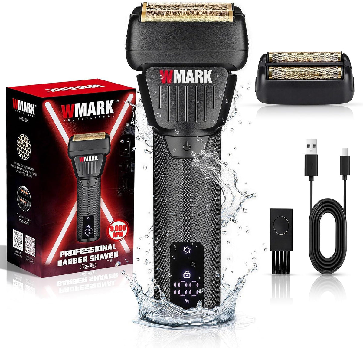 Afeitadoras eléctricas de láminas para hombre WMARK, para hombre, maquinilla de afeitar eléctrica para hombre, inalámbrica, recargable, motor de alta