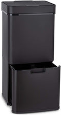Cubos de basura para la cocina de KLARSTEIN, Royal Trash cubo de basura con sensor, 72 L en 4 compartimentos, residuos y reciclaje: 43 & 2 x 12, 5 L