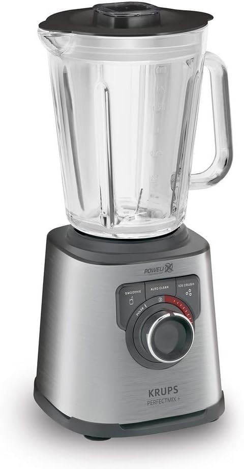 KB403D de KRUPS, batidoras de vaso, Perfectmix + batidora de alto rendimiento, 1200 W, 28.000 rpm, recipiente de cristal 2L, 3 programas, tecnología