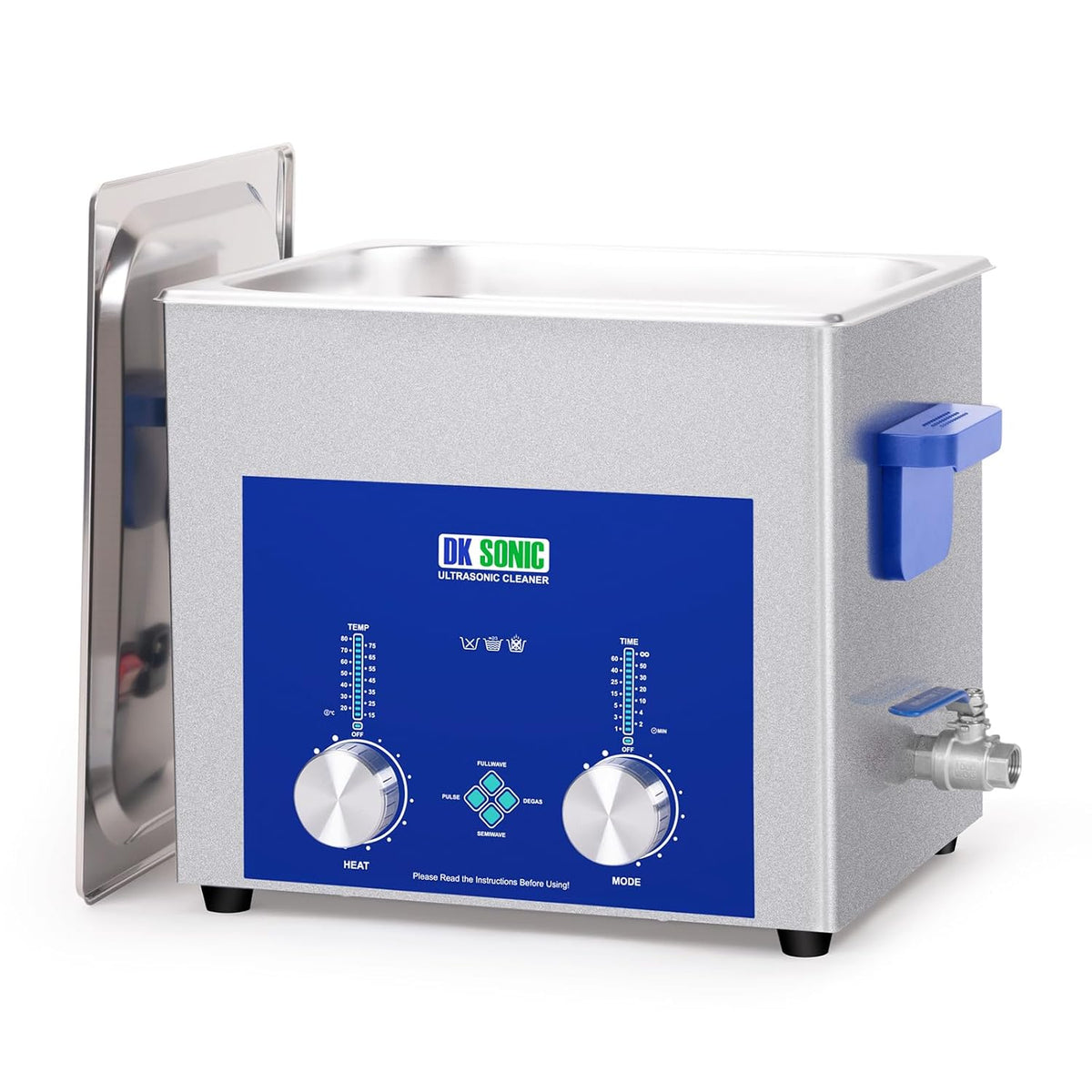 Suministros de limpieza de laboratorio DK SONIC, Limpiador Ultrasónico, 10L 240W Limpiador Sónico Comercial con Temporizador Codificado, Calentador y