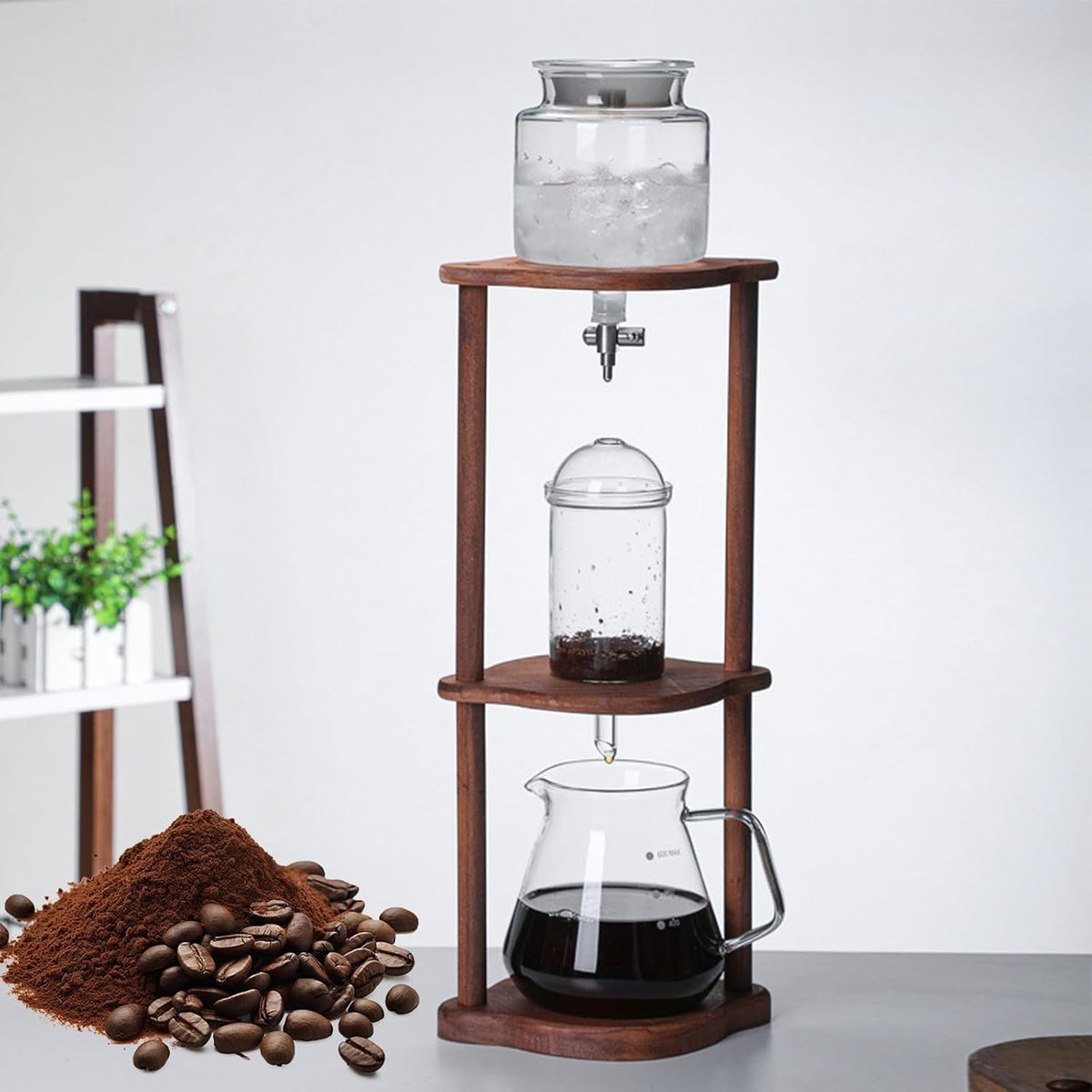 Cafeteras de goteo de cdpdmai, Cold Brew Tower - Cafetera de hielo, Cafetera de torre de goteo Cold Brew, Cafetera de infusión en frío, gotero