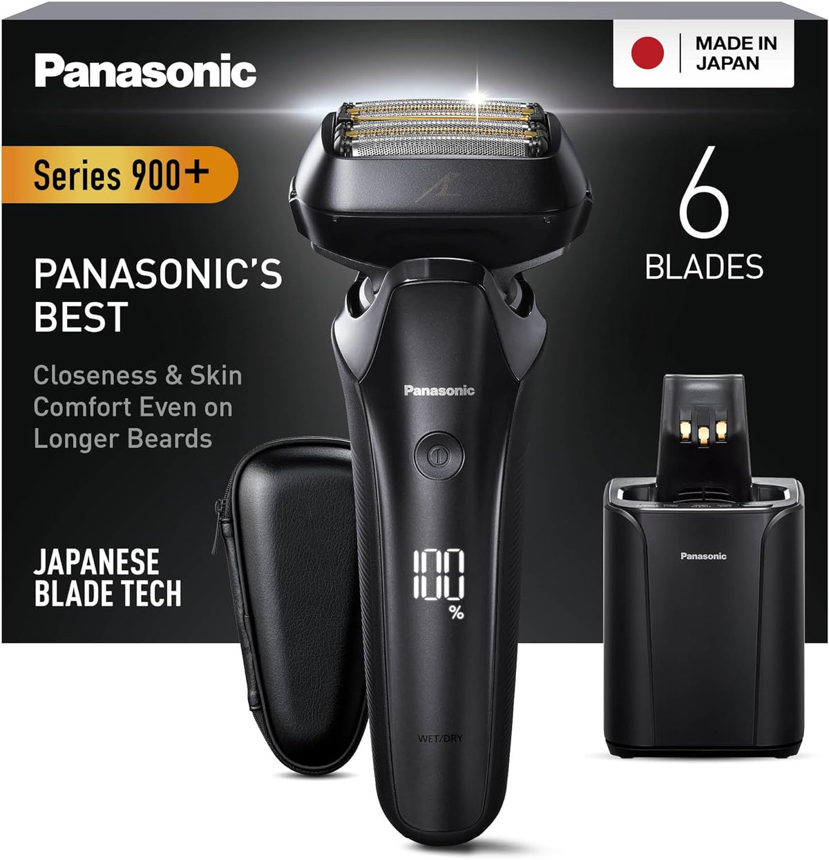 ES-LS9A de Panasonic, afeitadoras eléctricas de láminas para hombre, Series 900+ Afeitadora Eléctrica De 6 Hojas En Seco Y Húmedo Para Hombres