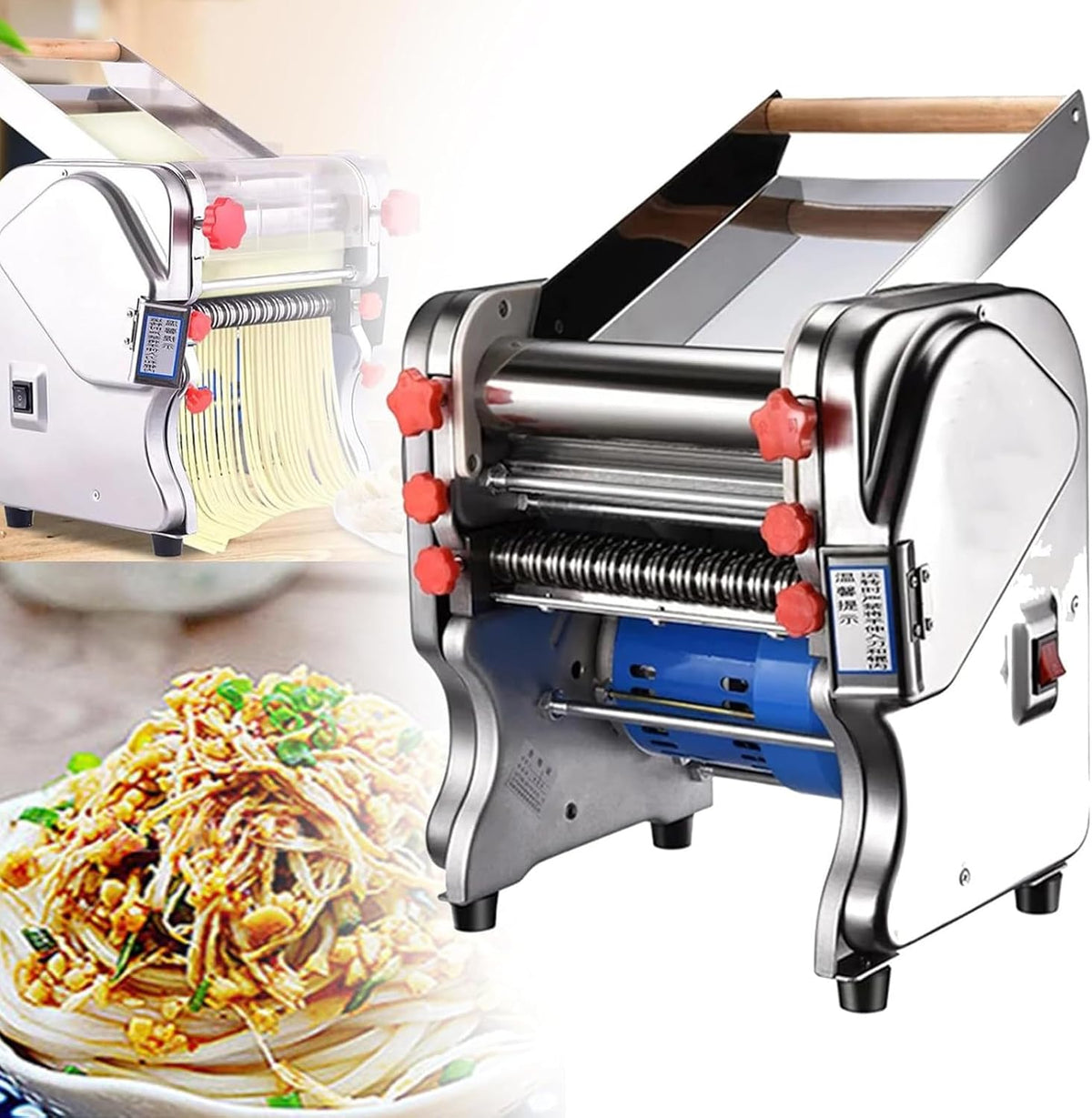 DDZJTPP FKM180 Máquinas para pasta manual, Máquina Eléctrica para Hacer Pasta, Máquina Automática para Hacer Fideos, Prensa Fideos Multifuncional