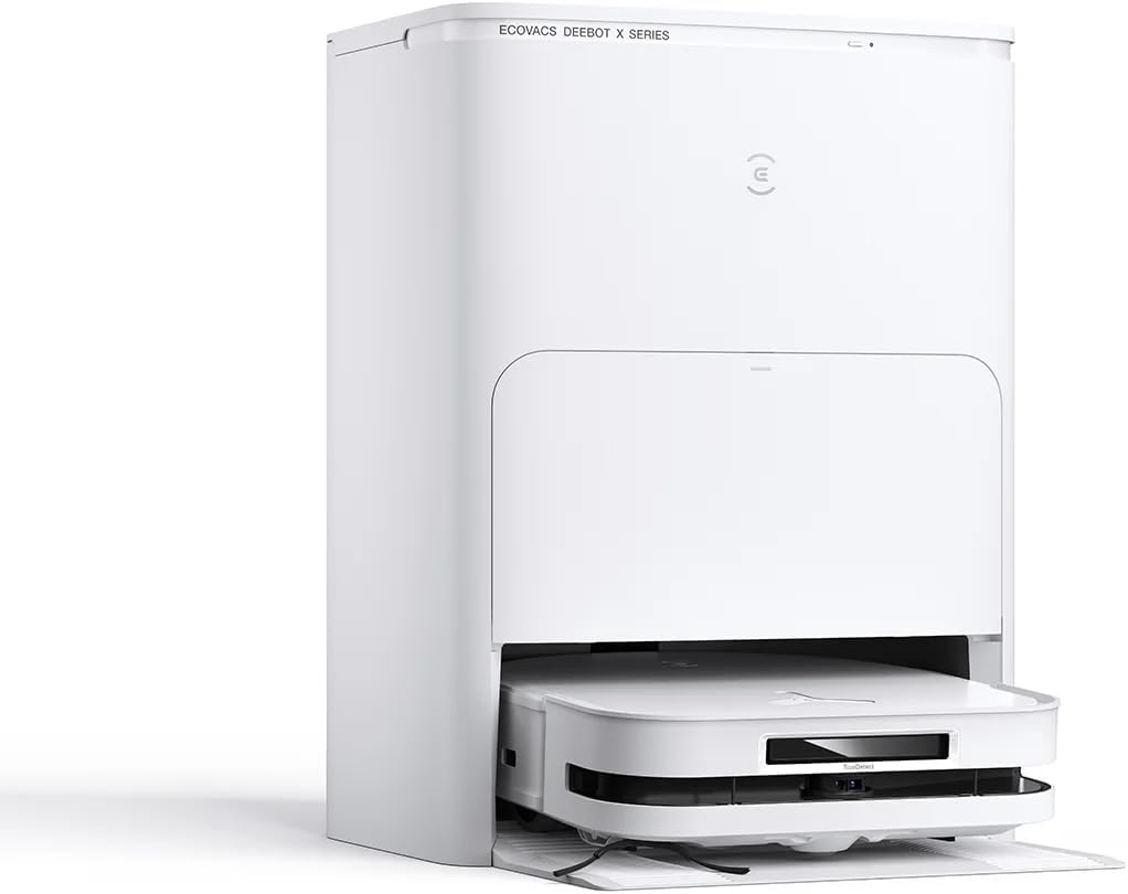 ECOVACS Robot aspirador, DEEBOT X5 Omni Aspiradora Robot con estación Todo en uno, 12800 Pa, ZeroTangle, fregado de Bordes Adaptable TruEdge™, fregado