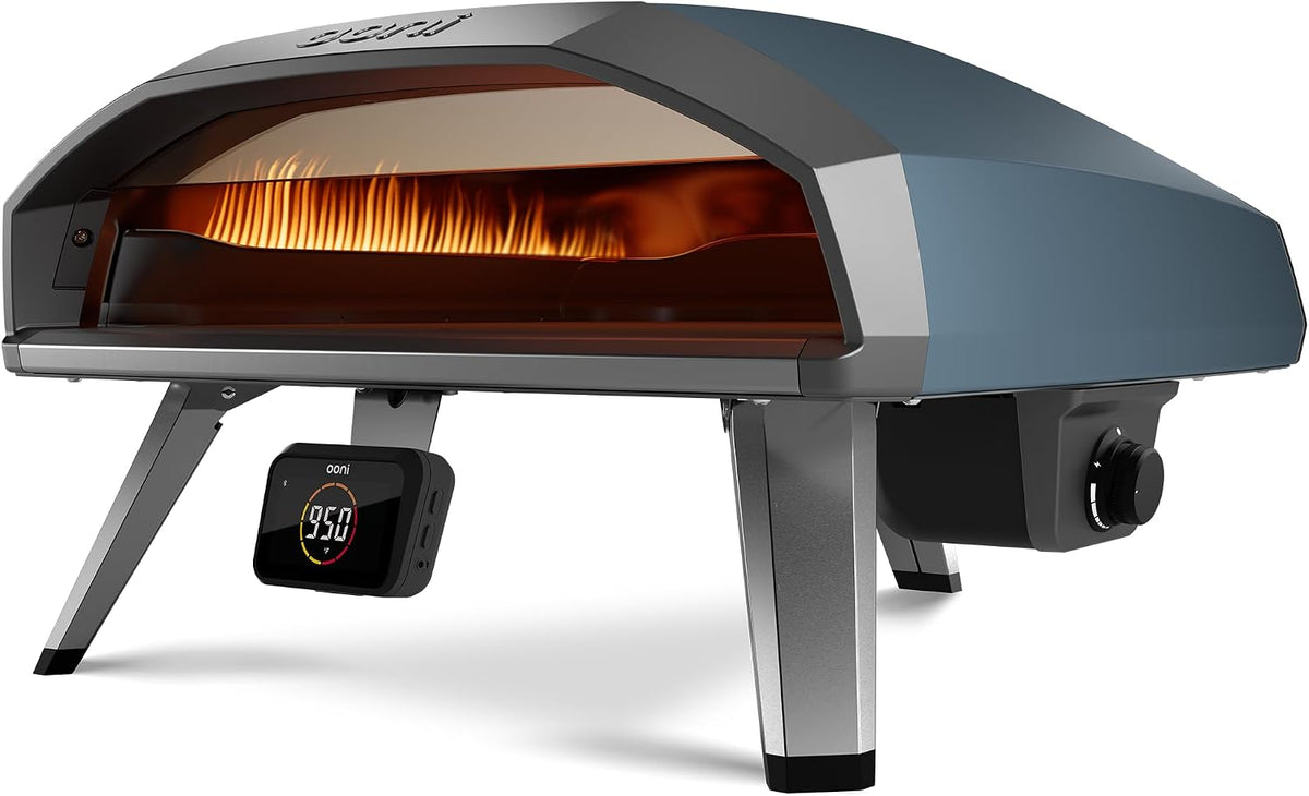 Horno de pizza exterior Koda 2 Pro 18' Horno de Pizza a Gas, Azul Pizarra, Horno de Pizza con 2 Zonas de Cocción, Compacto y Portátil, Perfecto para