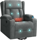 WOLTU Sillones y chaises longu, Sillón Reclinable Eléctrico de Masaje, Tela de Rizo, Gris