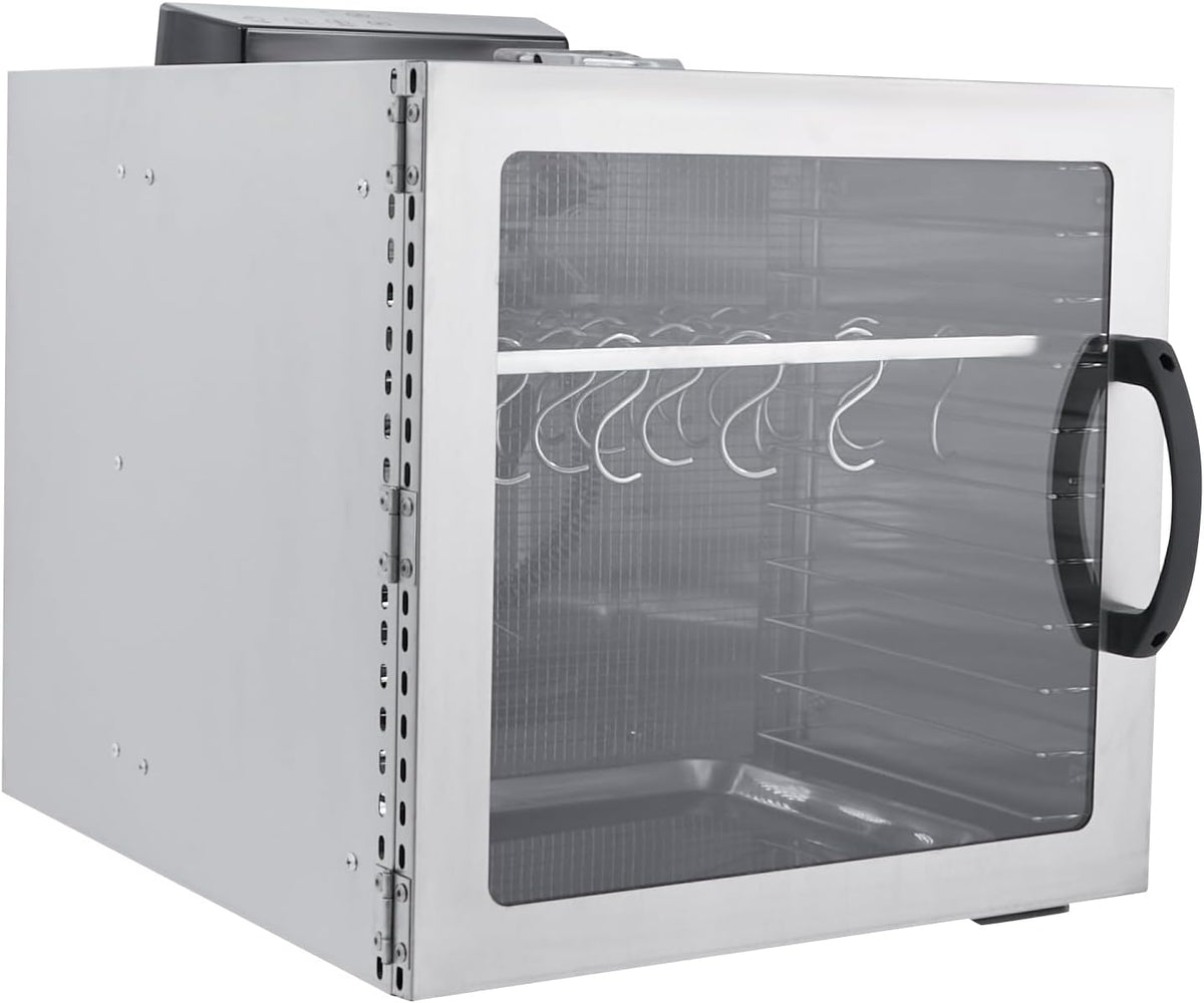 Deshidratador Queeucaer, de alimentos eléctrico de 42, 5 l, acero inoxidable, 1 kW, para la fabricación de bueyes, biltong, avestruz y droewors