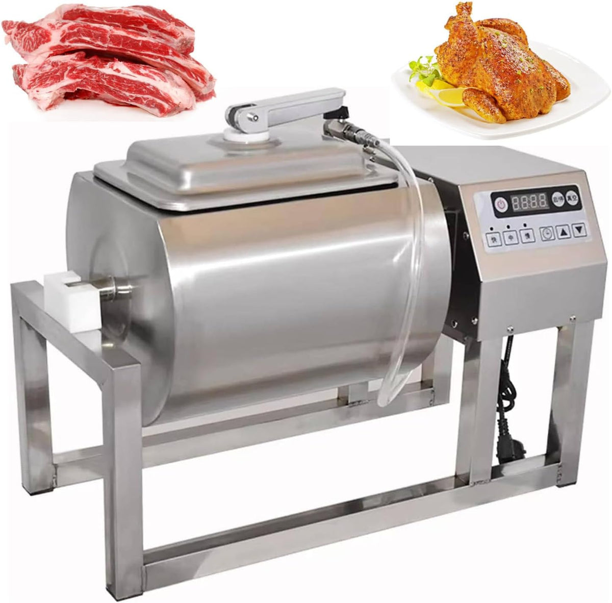 ZenHailure Máquinas para cocinar al vacío, Marinador Al Vacío Comercial 18l, Diseño En Acero Inoxidable con Rotación Bidireccional Automática, Ideal