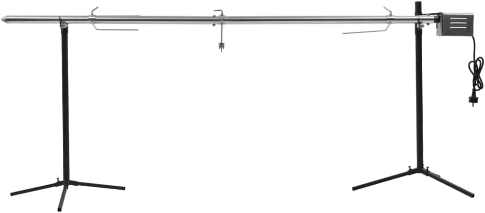 Parrillas eléctricas de exterior vidaXL, Barbacoa grill automática motor acero inoxidable 207x45x81 cm