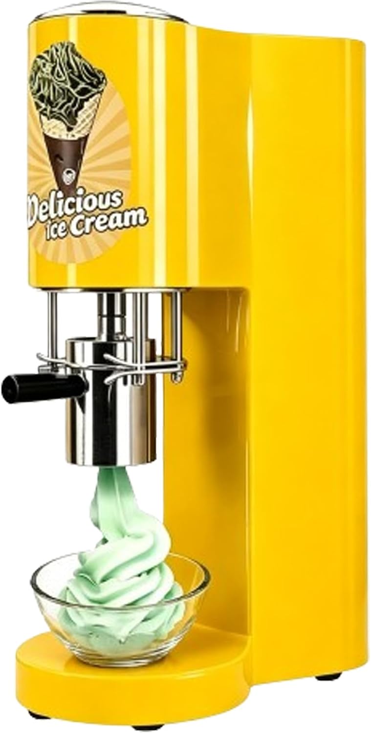 Máquinas de helado y yogurt helado de Azcabjie, Máquina De Helado De Fideos 4 Moldes Profesionales Yellow