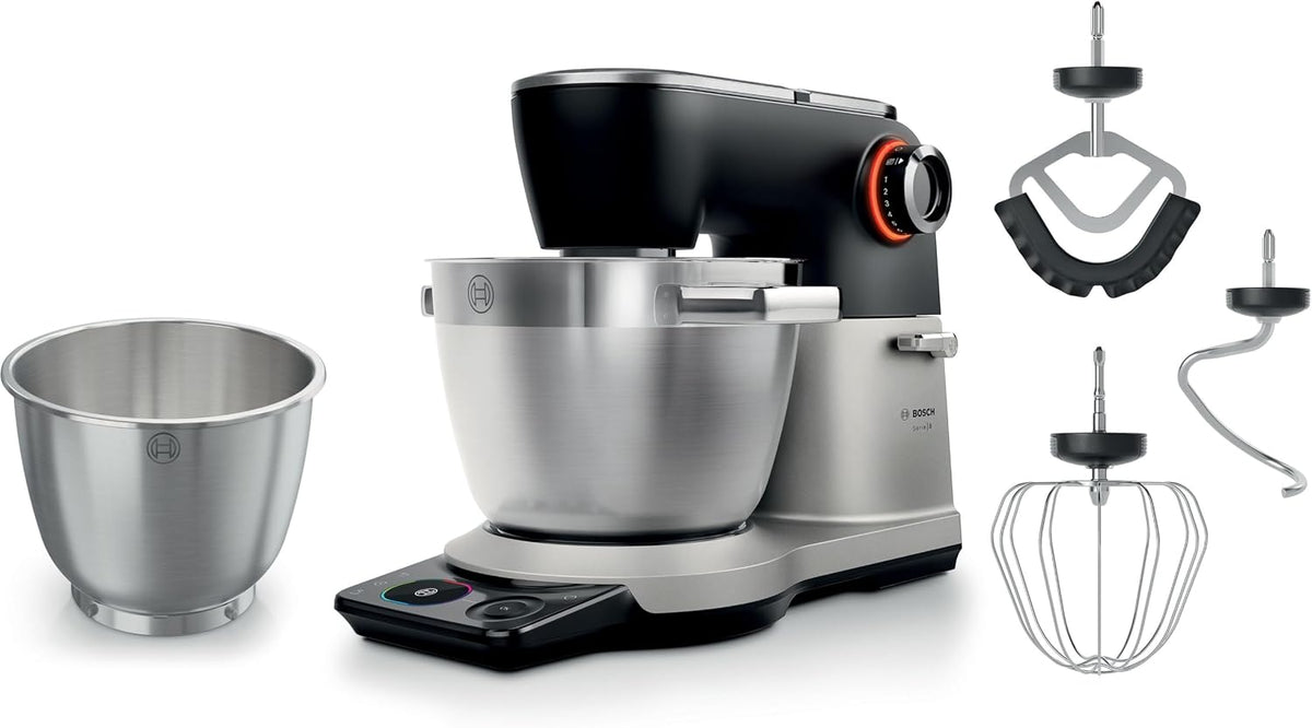 MUMS8ZS18 de Bosch, robots de cocina, Máquina de cocina serie 8, programa automático, báscula, temporizador, 7 niveles, cuenco de acero inoxidable de