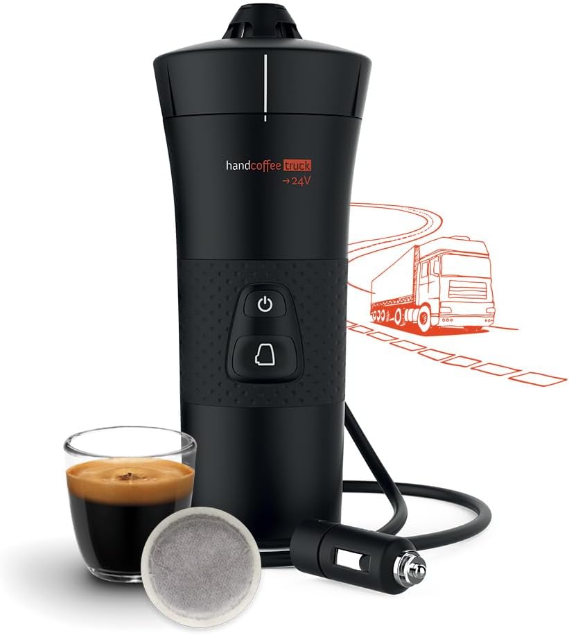 Cafeteras individual de Handpresso, Handcoffee Truck 21010 - Máquina de café, portátil, con cápsulas tipo Senseo, para camión, 24 V