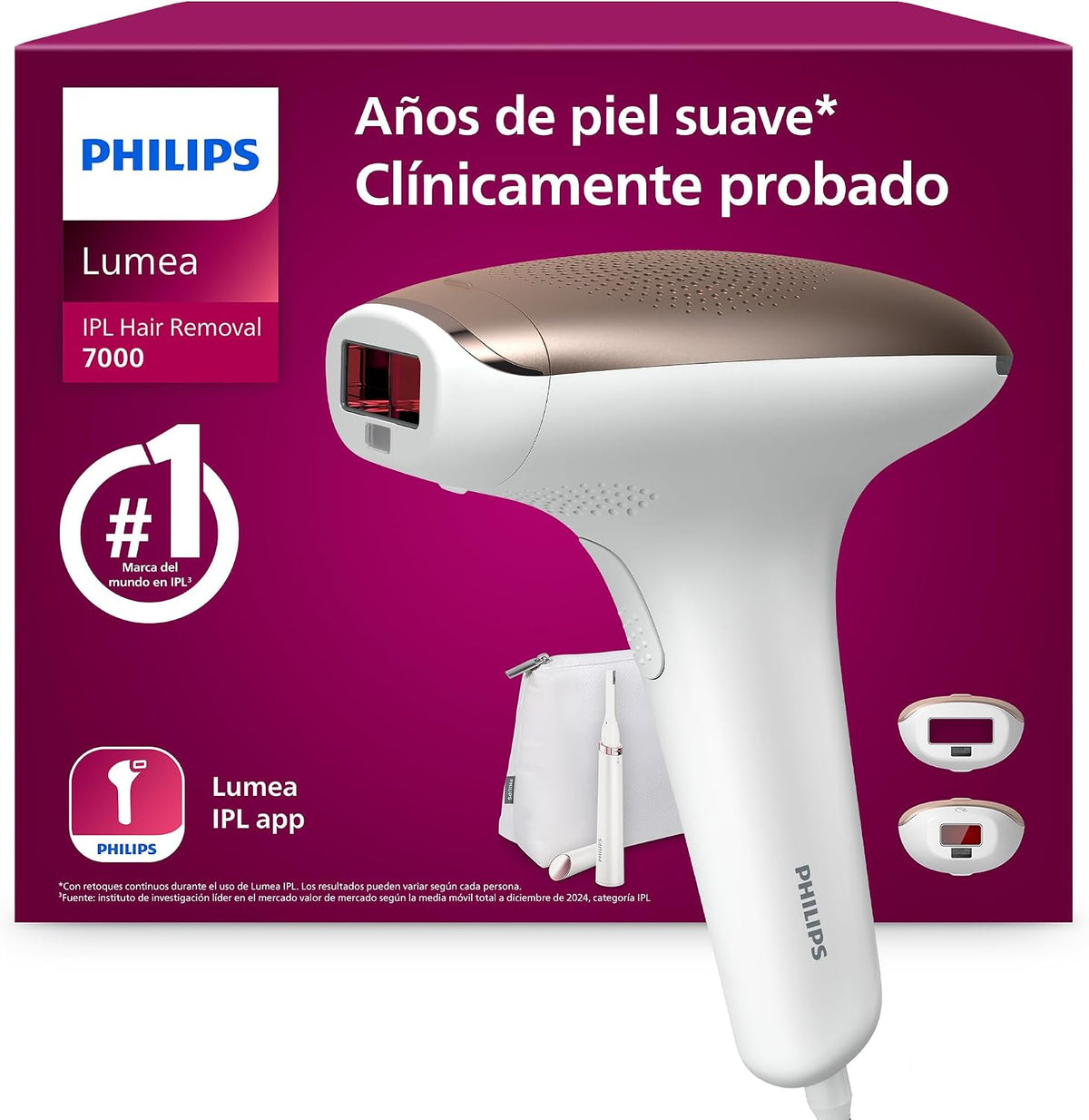 PHILIPS BRI921 Sistemas de depilación de luz pulsada, Lumea serie 7000, dispositivo de depilación IPL, alternativa de depilación láser, con lápiz