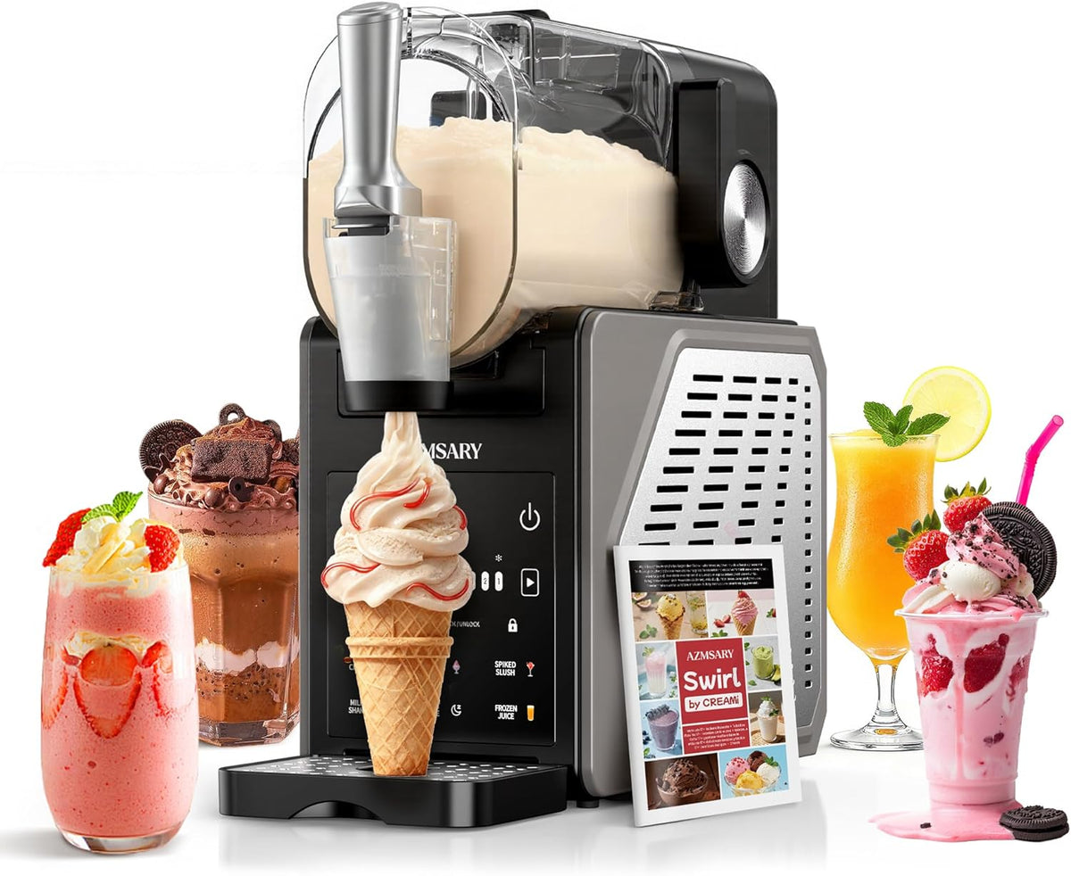 Azmsary Heladera, Máquina de granizado, Fácil de usar con un botón 2, 5 L Slushie Maker, no requiere hielo, con pantalla LED, 6 programas automáticos